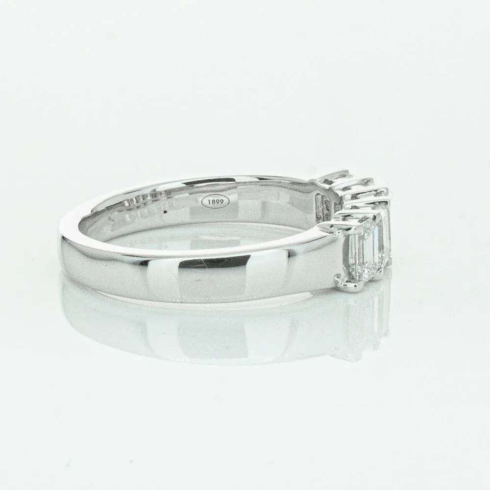 18ct White Gold 1.03ct Emerald Cut Diamond Asra Ring