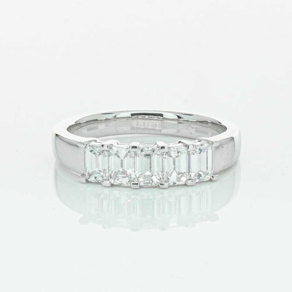 18ct White Gold 1.03ct Emerald Cut Diamond Asra Ring