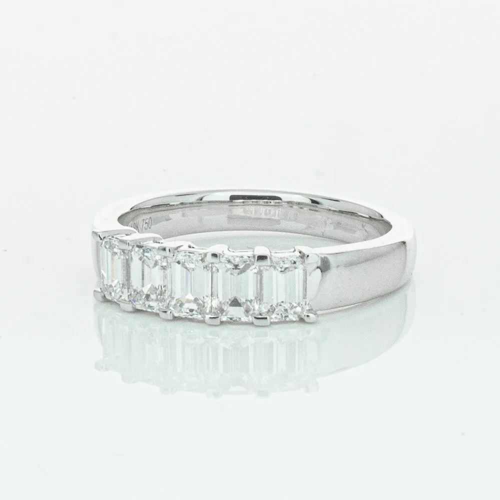 18ct White Gold 1.03ct Emerald Cut Diamond Asra Ring