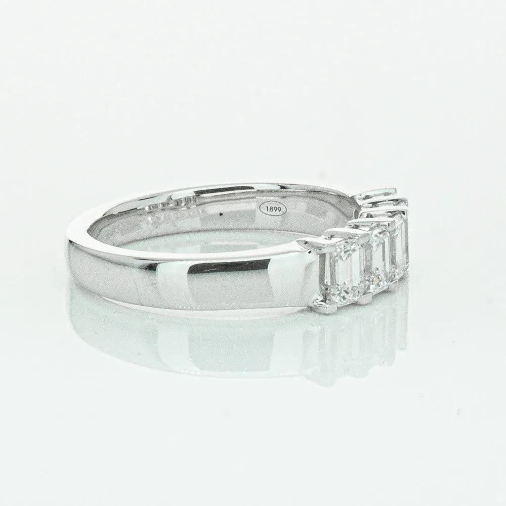 18ct White Gold 1.03ct Emerald Cut Diamond Asra Ring