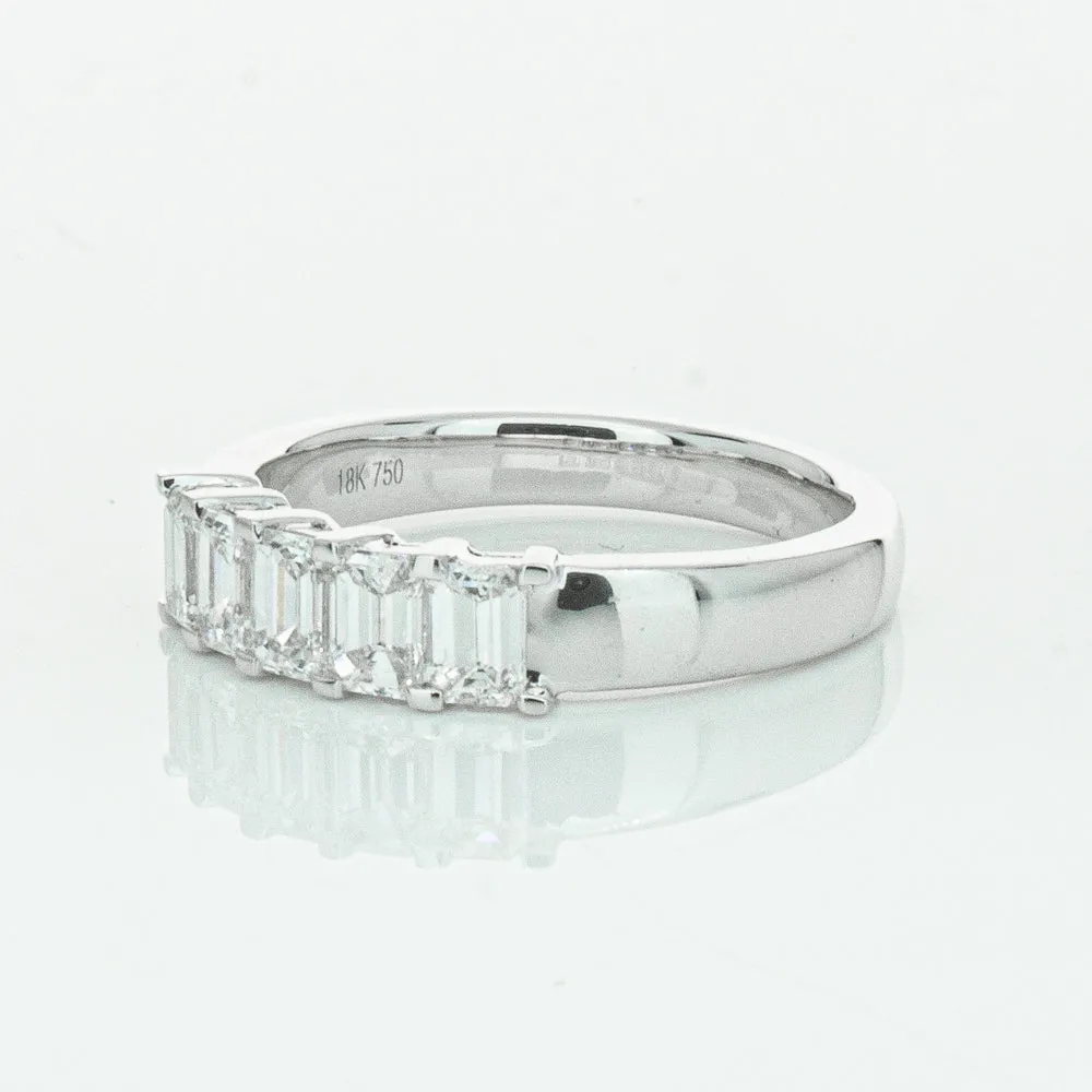 18ct White Gold 1.03ct Emerald Cut Diamond Asra Ring