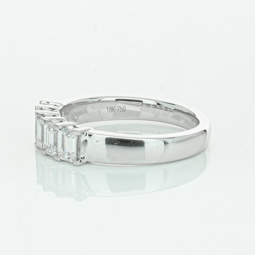 18ct White Gold 1.03ct Emerald Cut Diamond Asra Ring