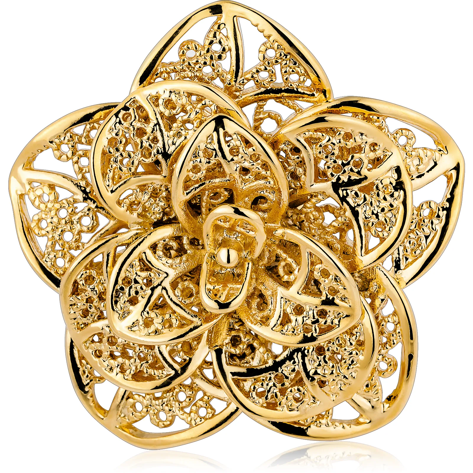 18K gold Metal Flower lapel Pins Brooch for Men and Women, Suits accessories for wedding business.