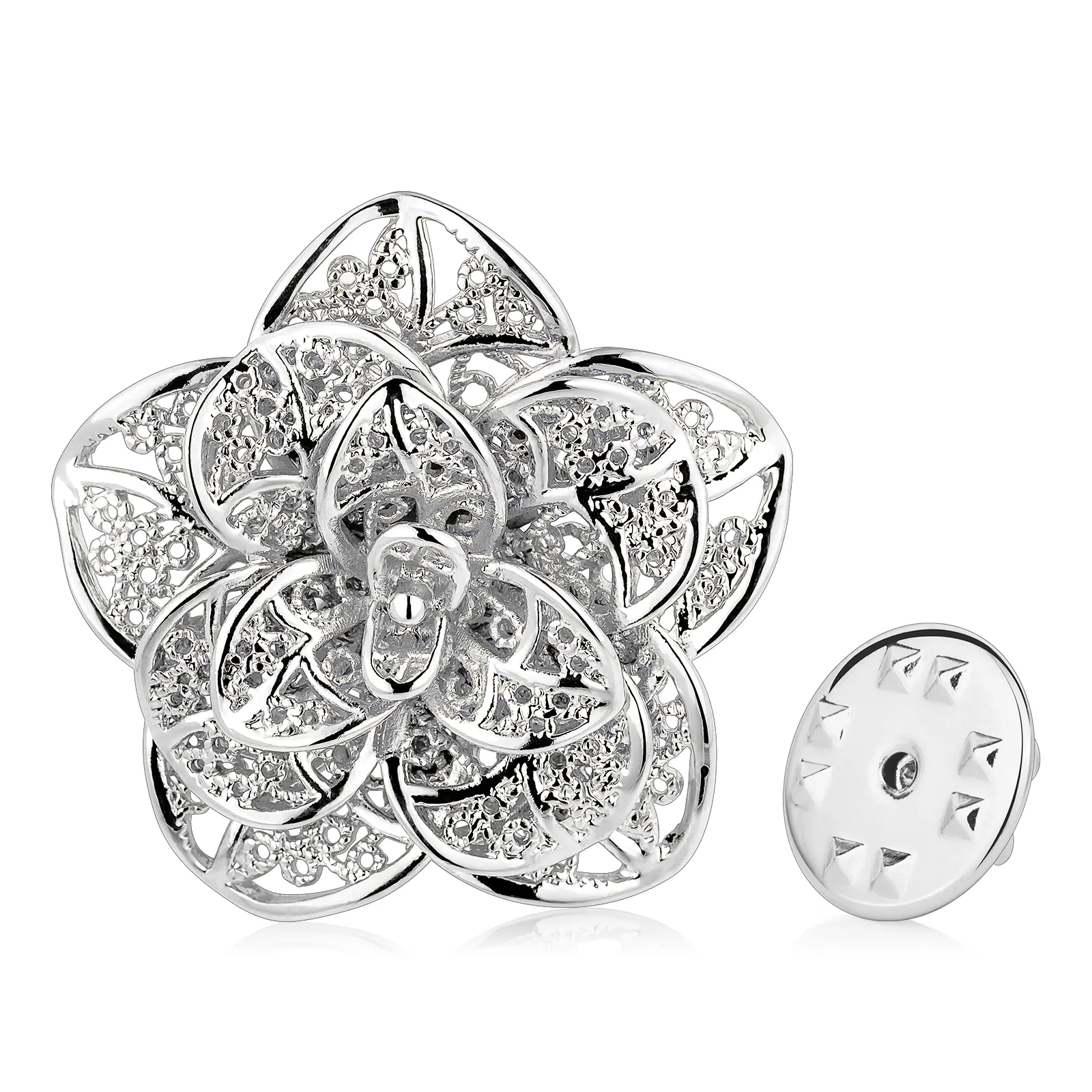 18K gold Metal Flower lapel Pins Brooch for Men and Women, Suits accessories for wedding business.