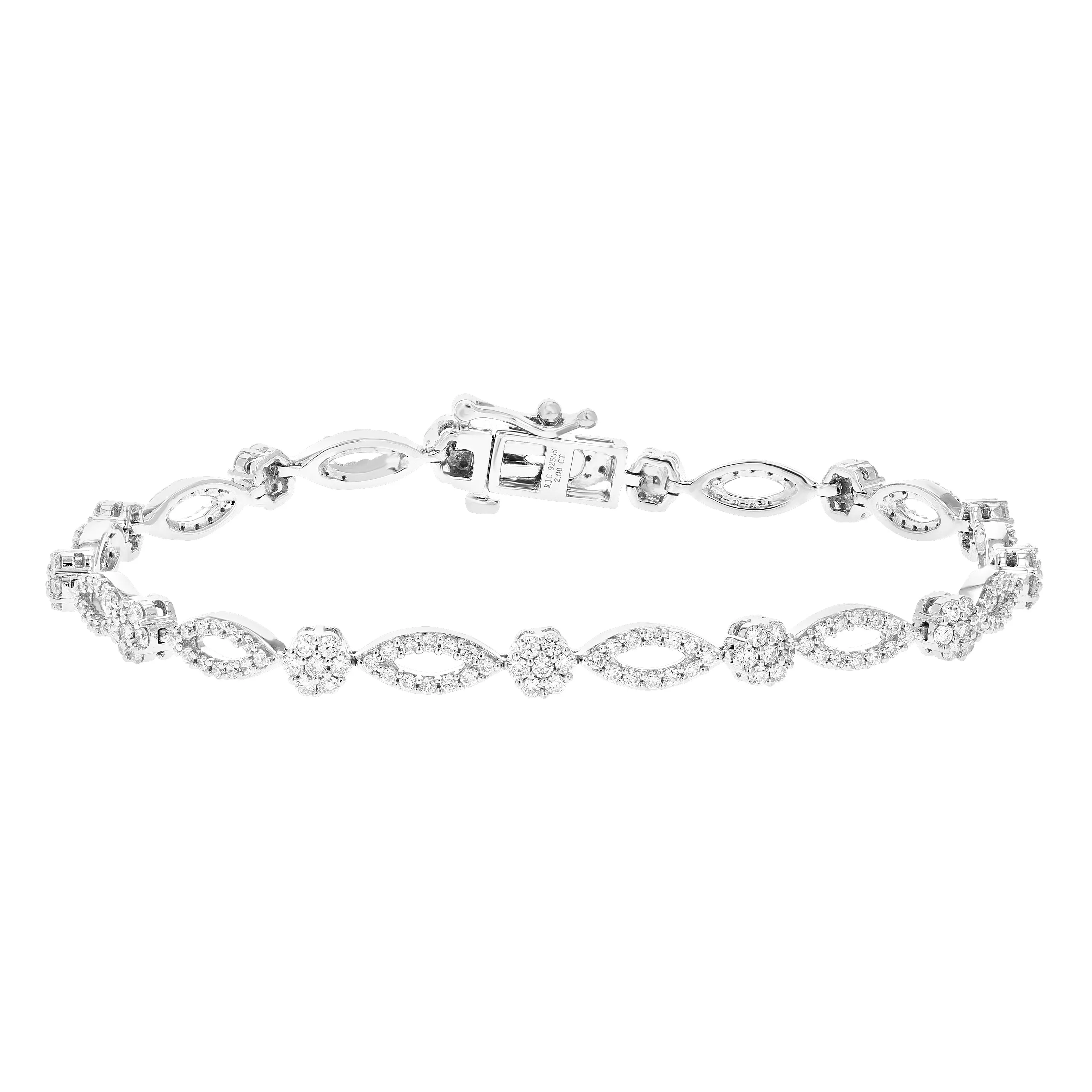 2 cttw Lab Grown Diamond Tennis Bracelets in Sterling Silver