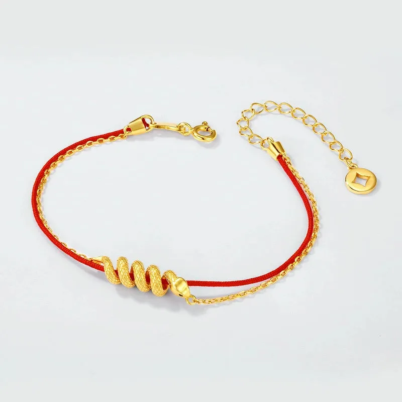 2025-Braided Red Snake Bracelet