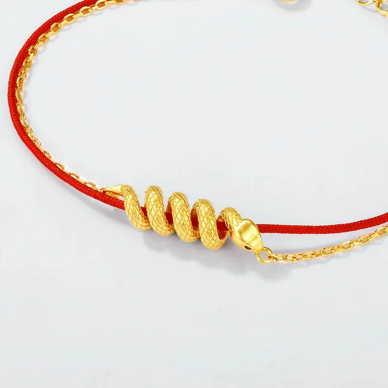 2025-Braided Red Snake Bracelet