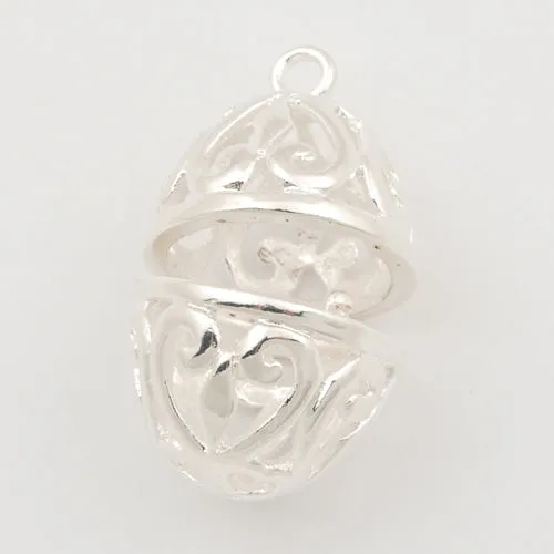 23*35 mm  Silver Filigree Oval Brass Lockets Pendant ,Sold 5 pcs per pkg