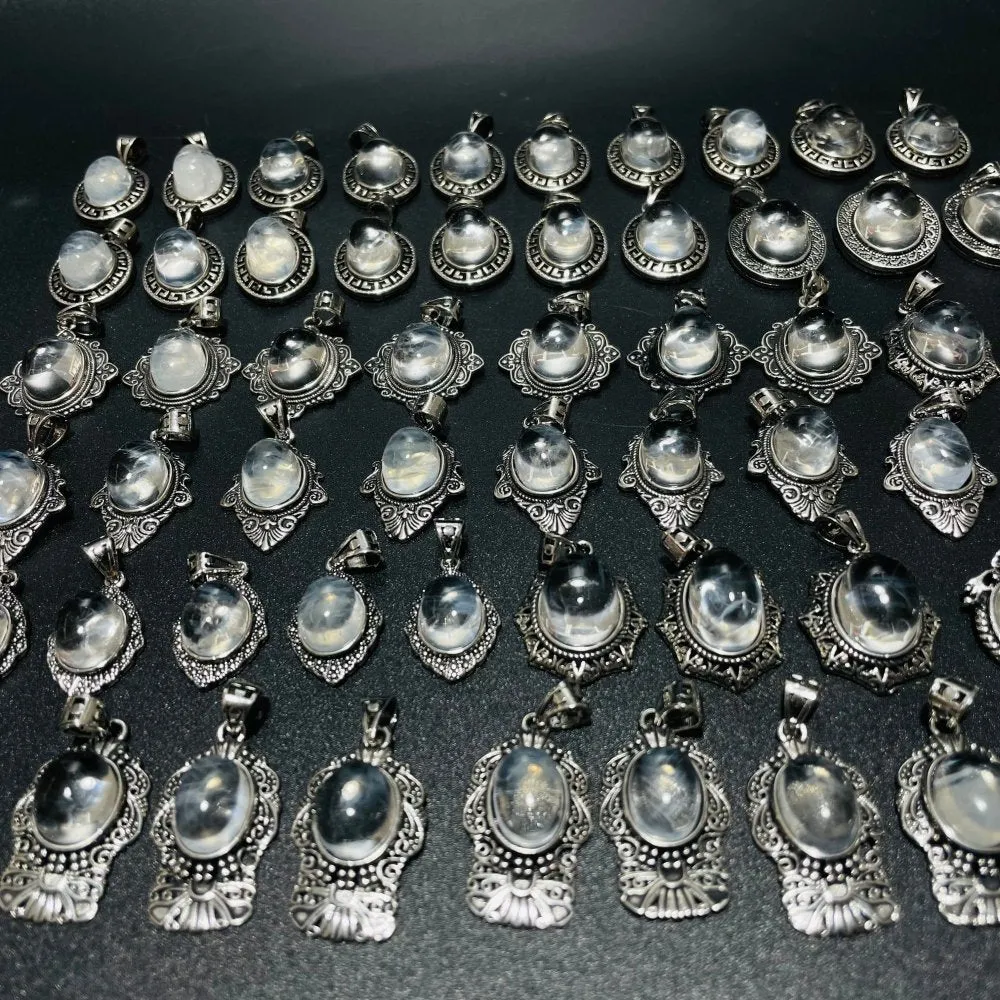 58 Pieces High Grade Blue Angel Feather Quartz Pendant