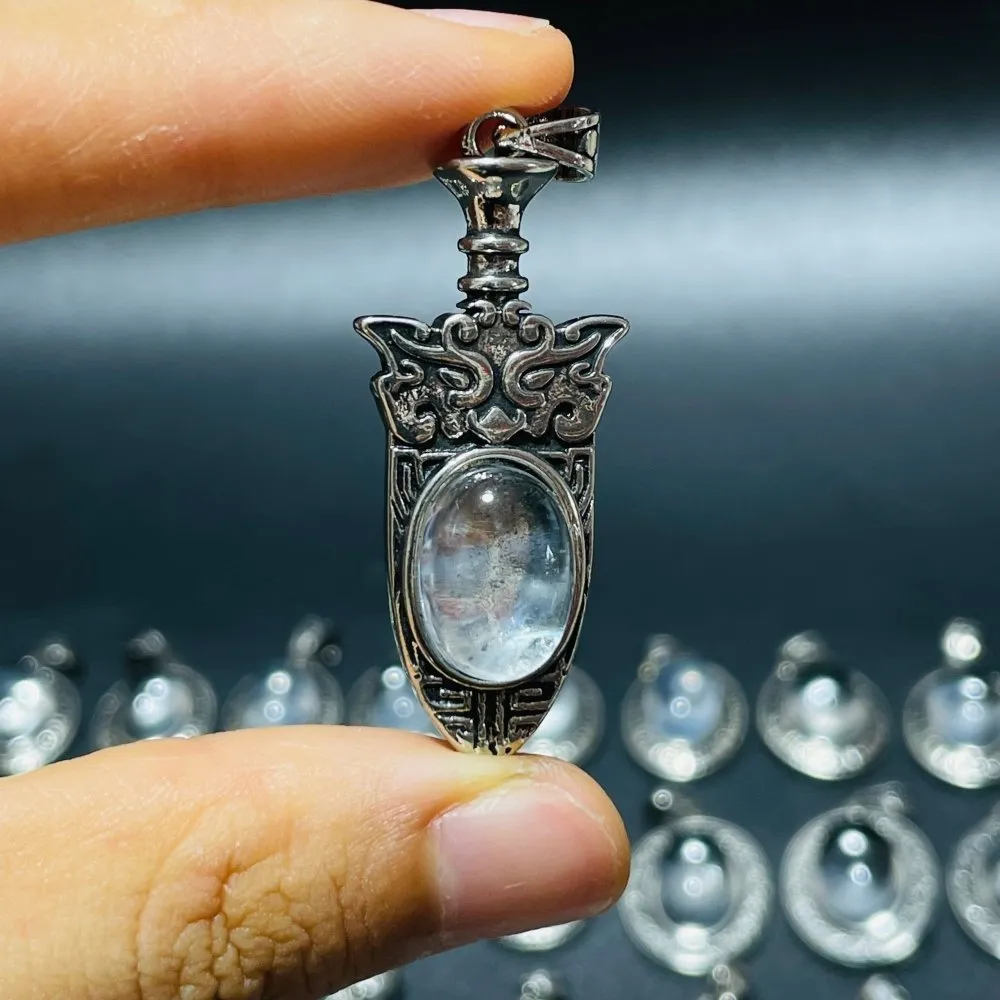 58 Pieces High Grade Blue Angel Feather Quartz Pendant
