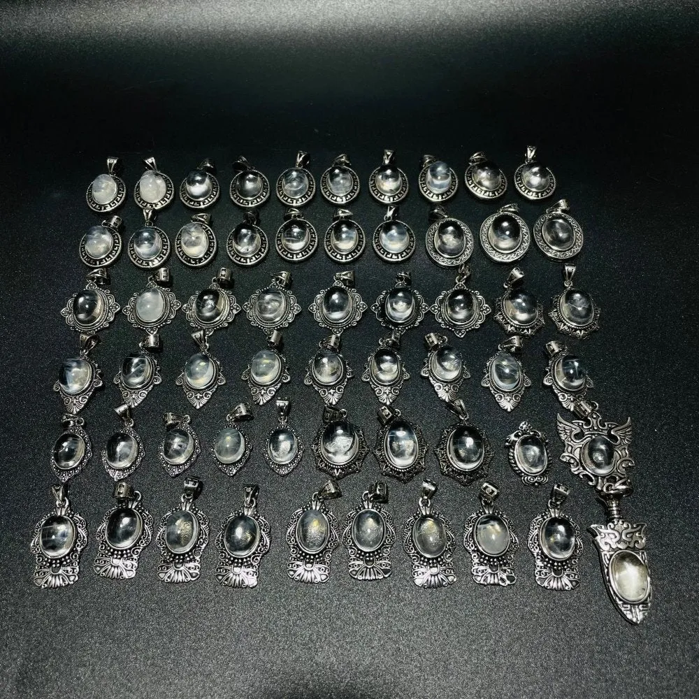 58 Pieces High Grade Blue Angel Feather Quartz Pendant