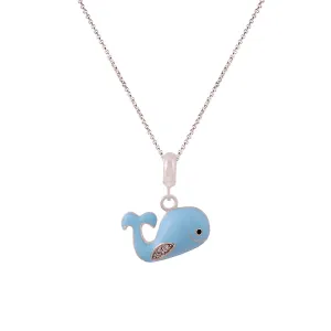925 Sterling Silver Oceanic Whale Pendant
