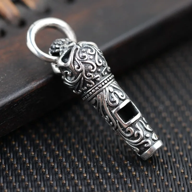 925 Sterling Silver Unique Whistle Skull Pendants