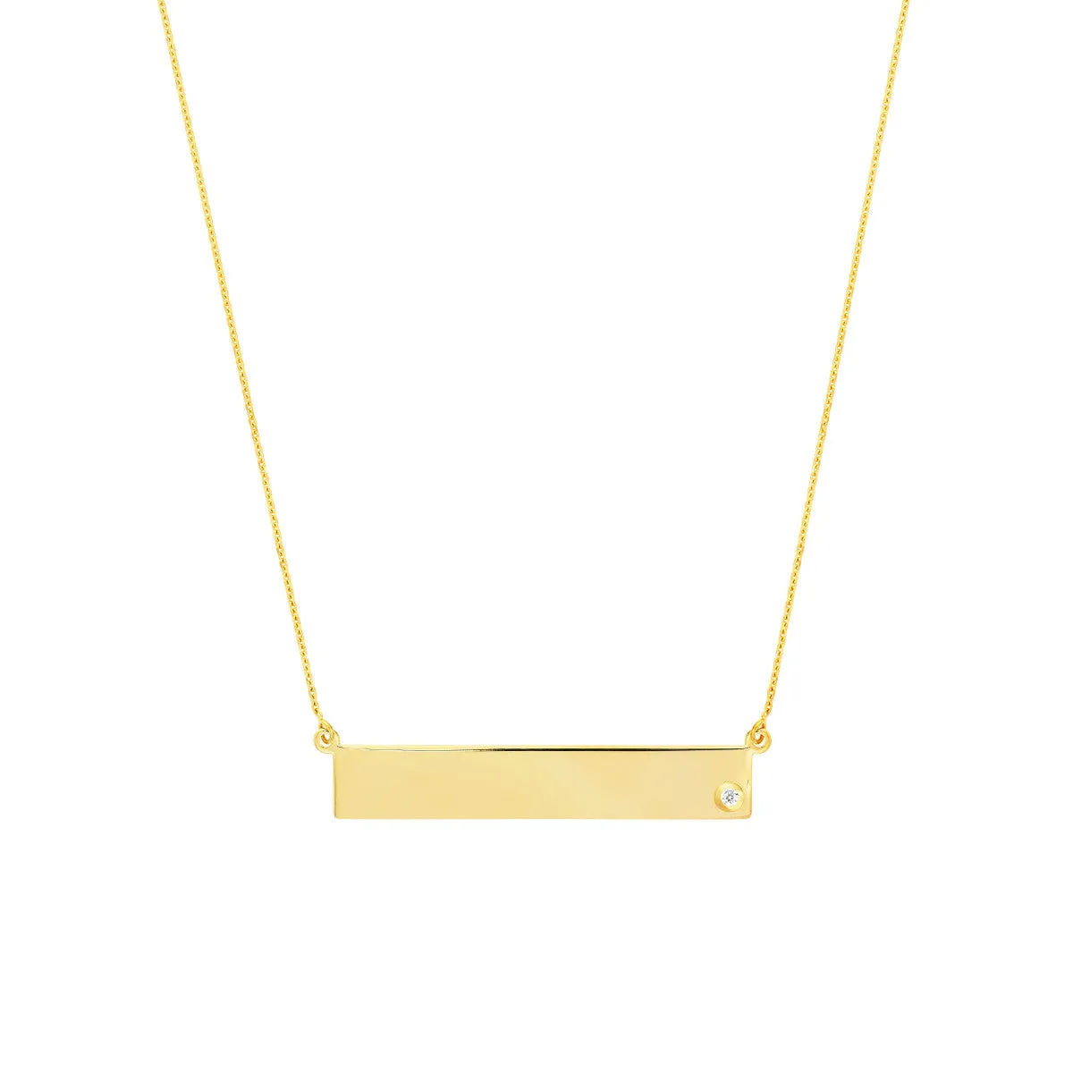 Adjustable Bar Necklace with 2pt Diamond