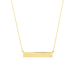 Adjustable Bar Necklace with 2pt Diamond
