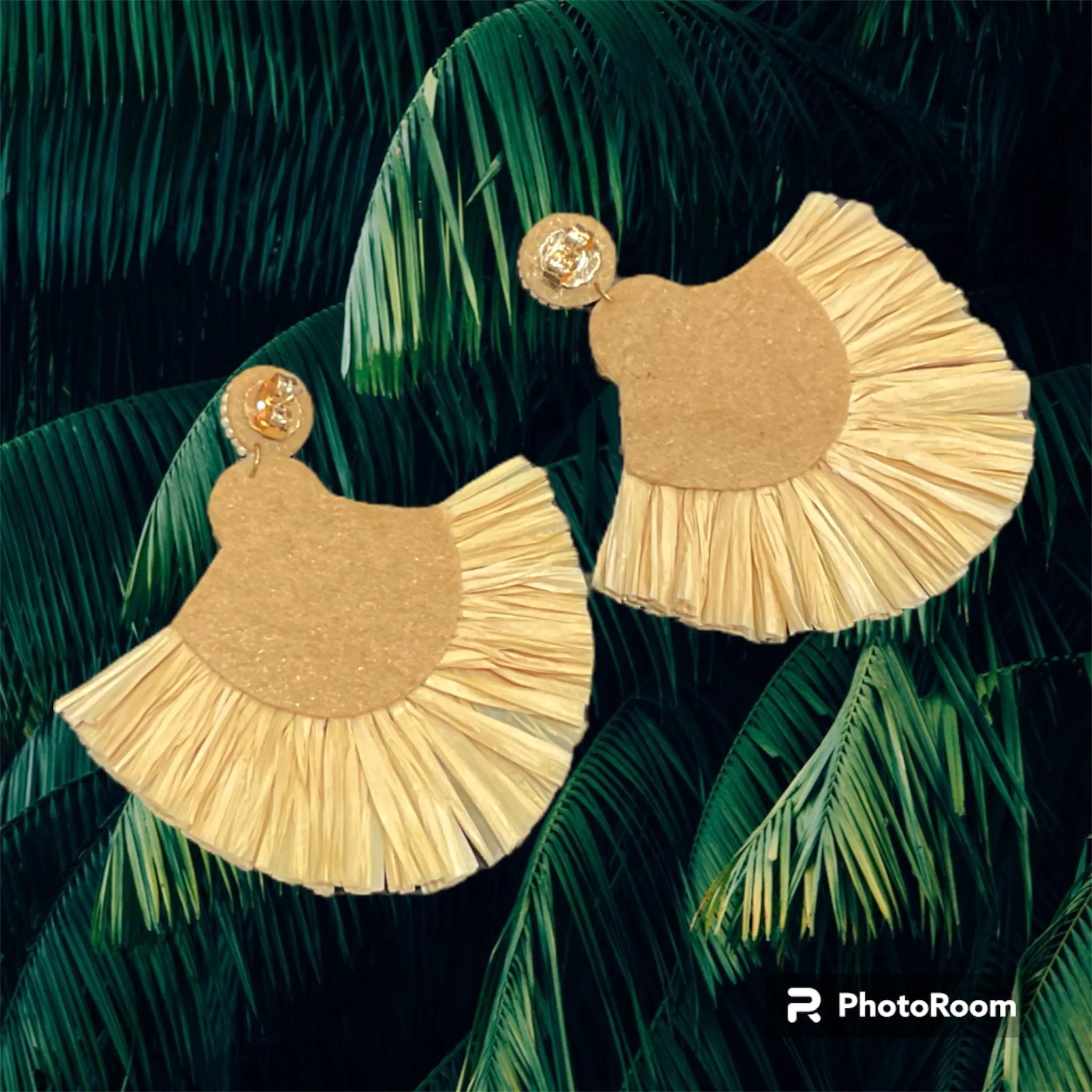 Adorne Tribal Beige And Gold Beaded Tassle Earrings