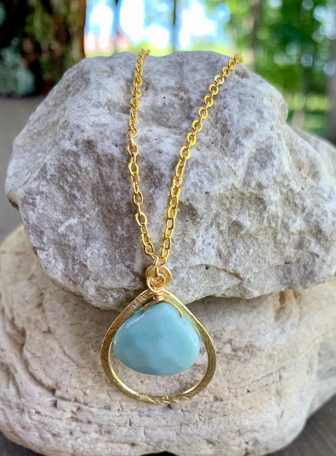 Amazonite Tear Drop Pendant