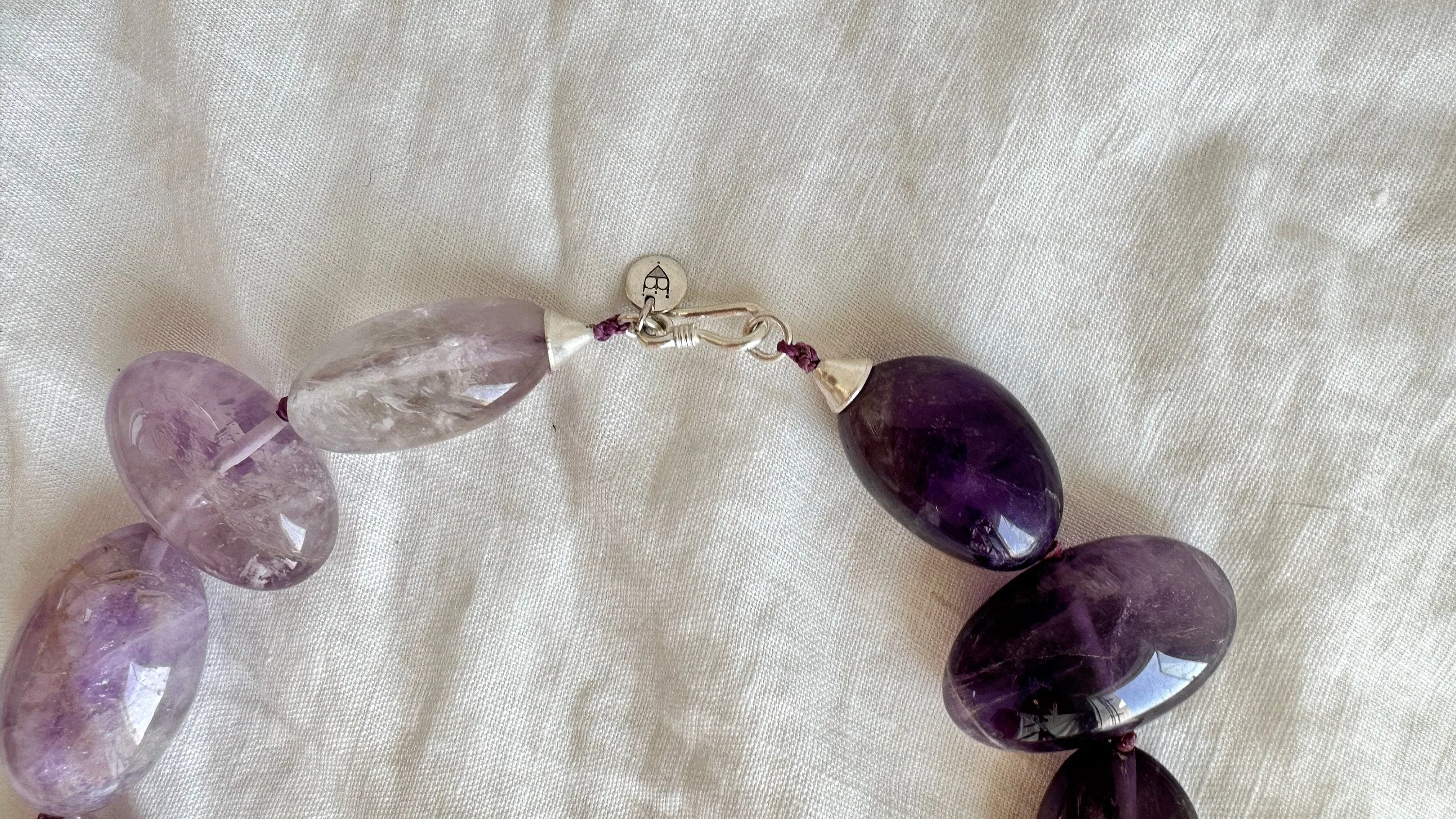 Amethyst & Silver Necklace. Sterling Silver. 1160