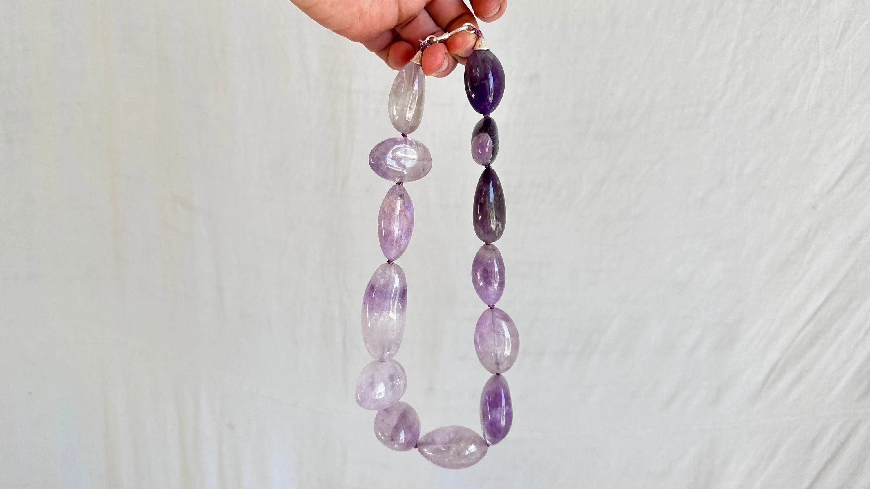 Amethyst & Silver Necklace. Sterling Silver. 1160