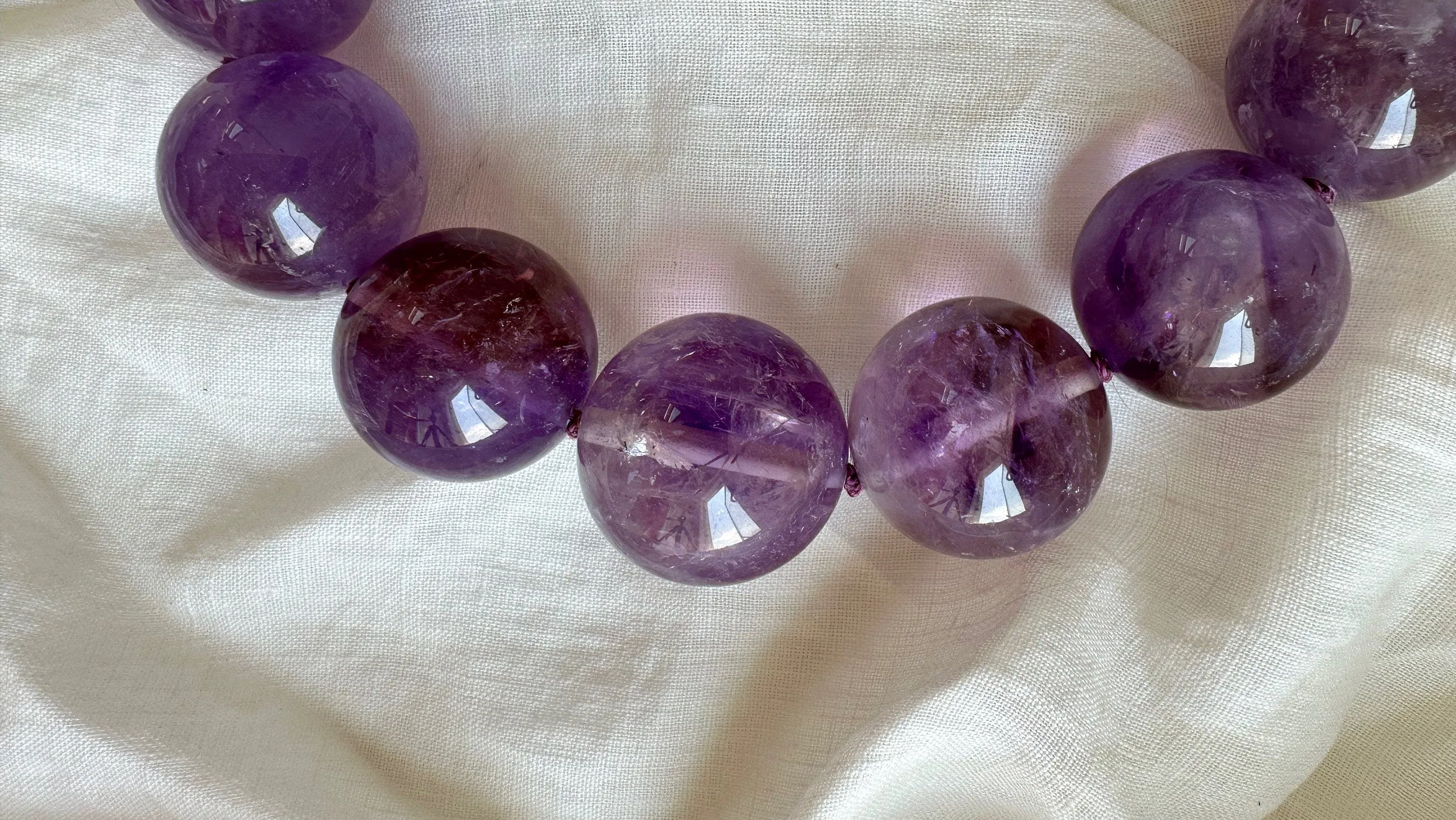 Amethyst & Silver Necklace. Sterling Silver. 1171