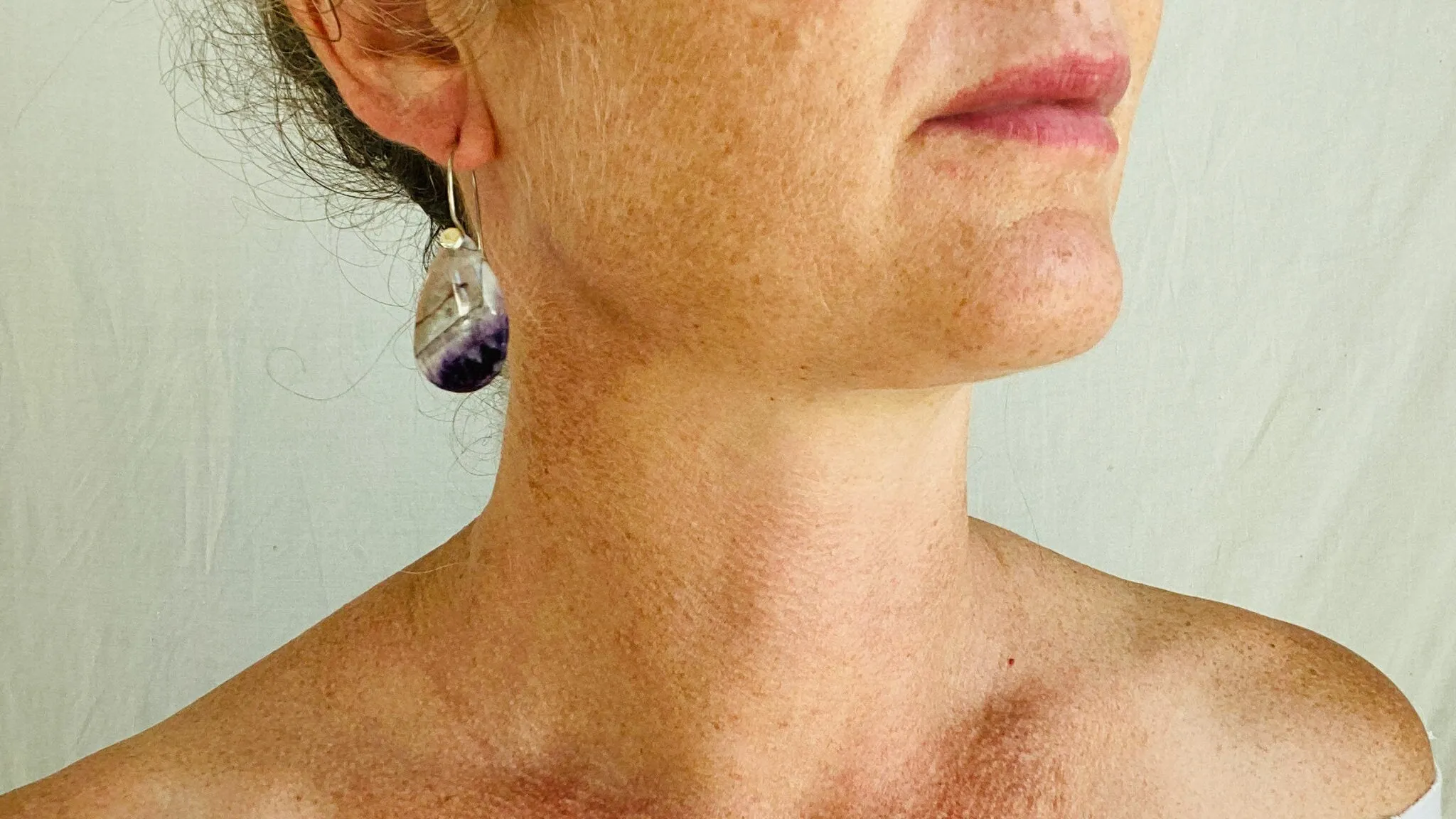 Amethyst & Sterling Silver Drop Earrings. 0303