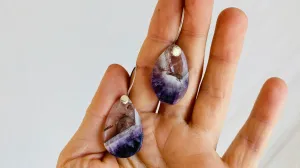 Amethyst & Sterling Silver Drop Earrings. 0303