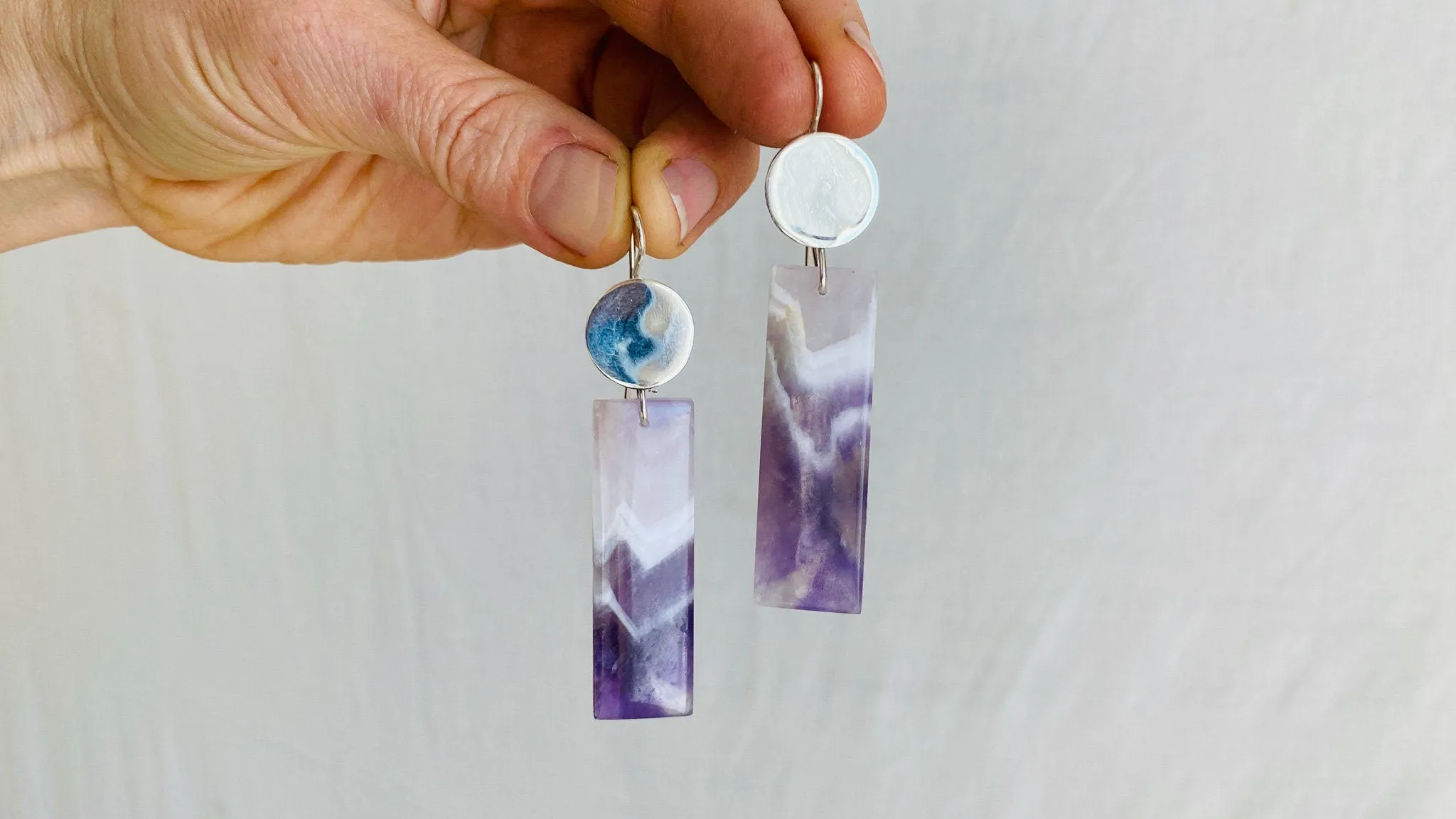 Amethyst & Sterling Silver Drop Earrings