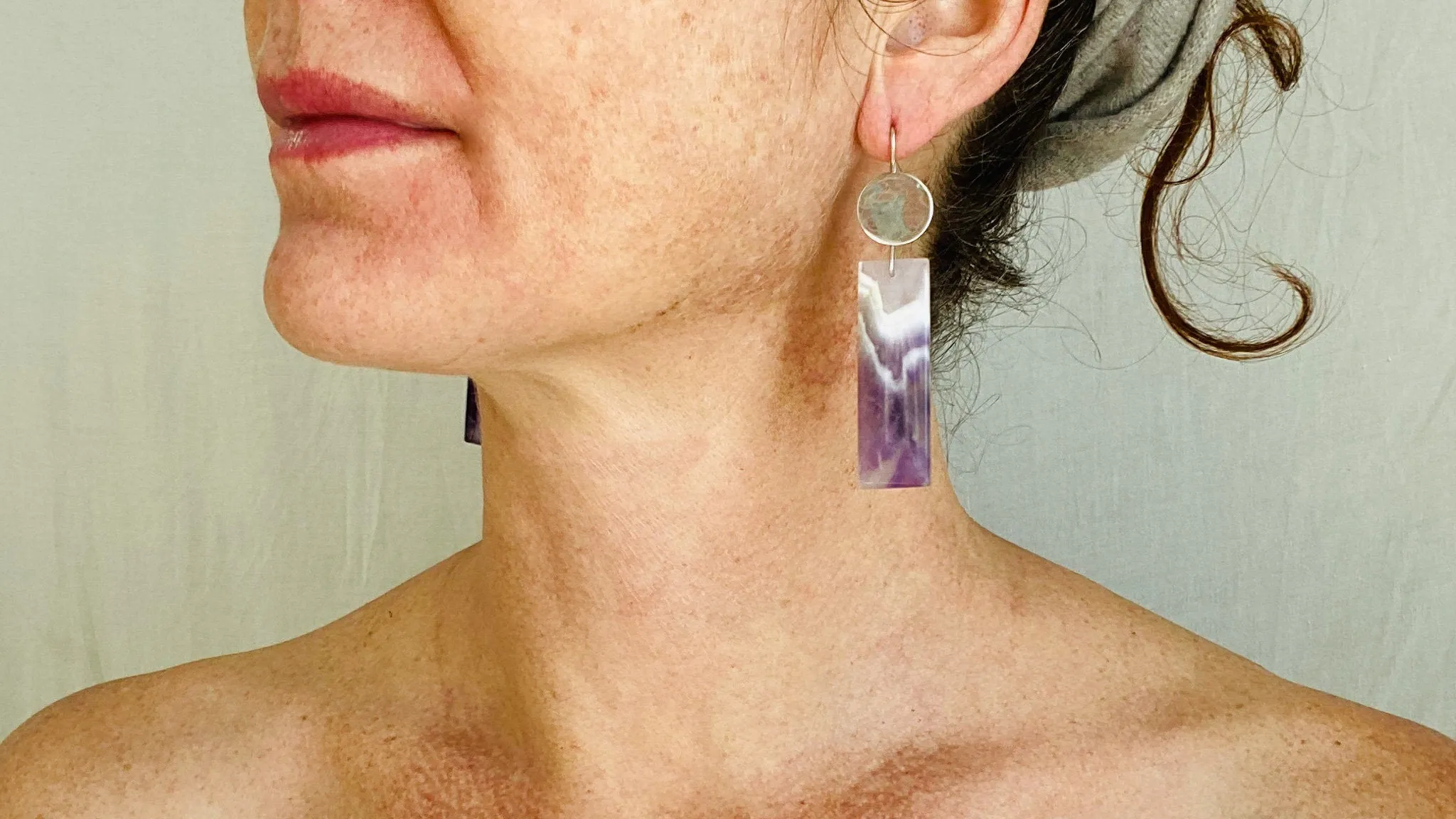 Amethyst & Sterling Silver Drop Earrings