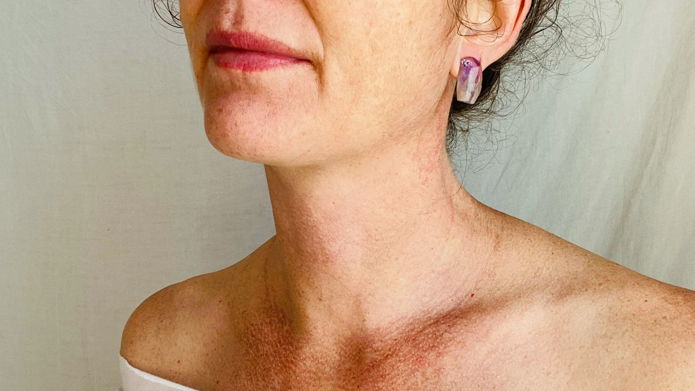 Amethyst Crystal Post Earrings. 1255
