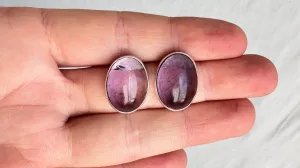 Amethyst Crystal Post Earrings. 1309