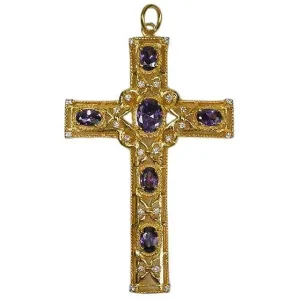 Amethyst Yellow Gold Bishop Cross
