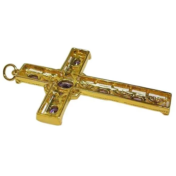 Amethyst Yellow Gold Bishop Cross