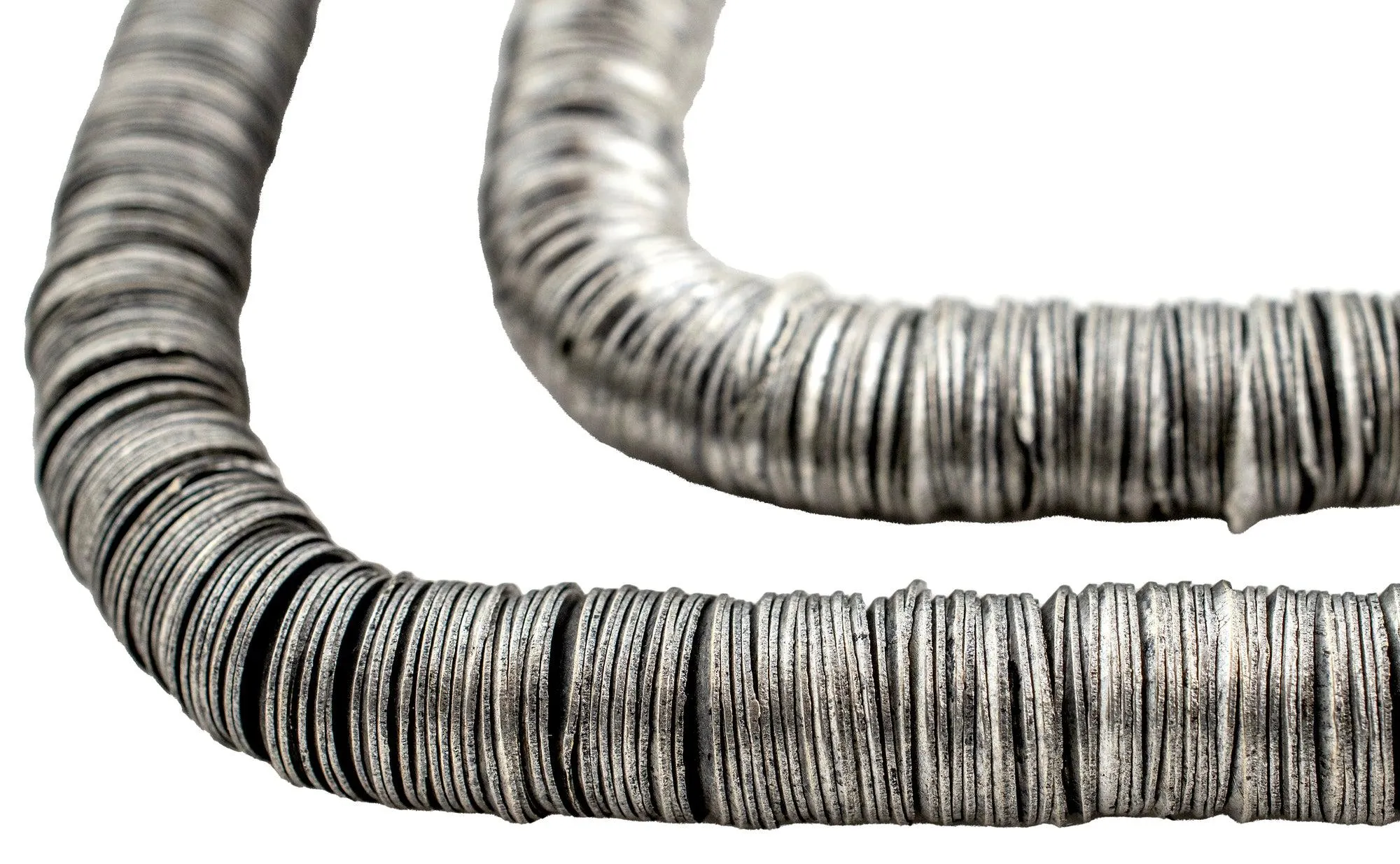Antique Silver Interlocking Crisp Beads (10mm)