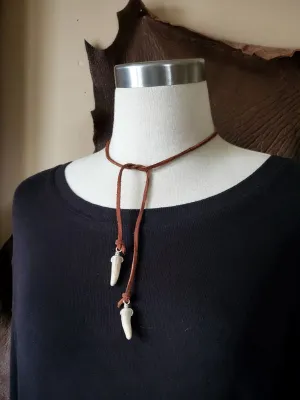 Antler Tip Suede Choker Necklace