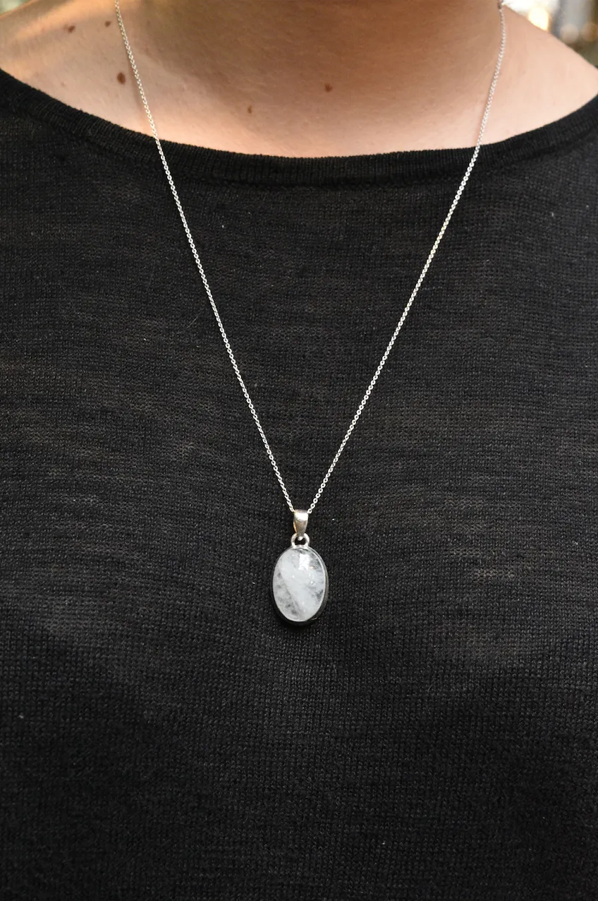 Aquamarine Ariel Pendant - Small Oval