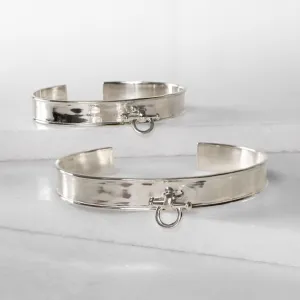 Ariston Horse Bit Bracelet in Sterling Silver on Brass Equestrian Bracelet