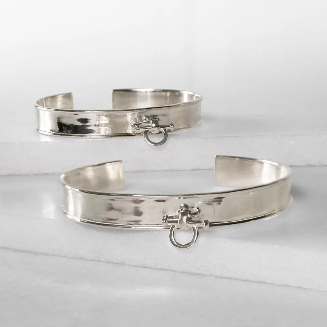 Ariston Horse Bit Bracelet in Sterling Silver on Brass Equestrian Bracelet