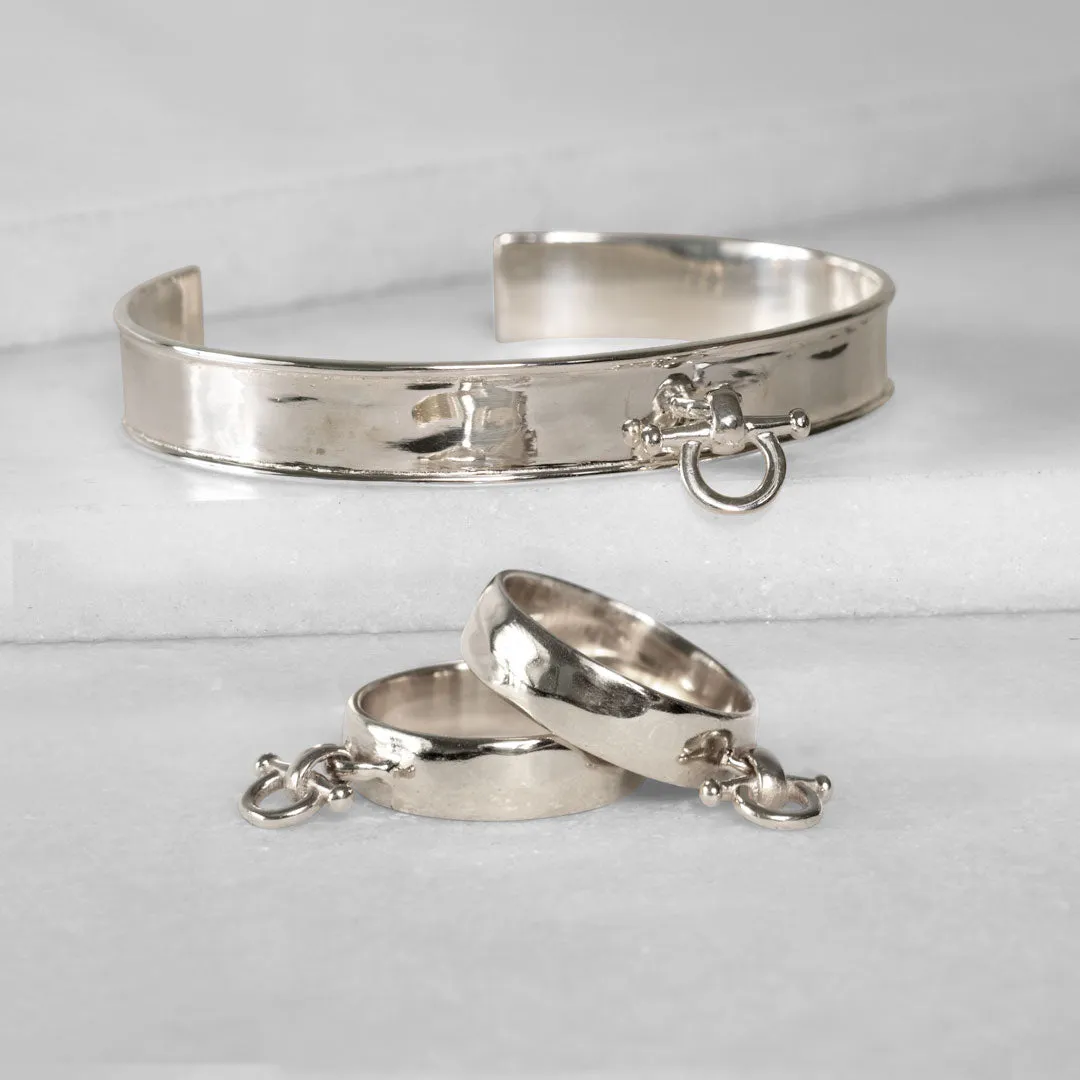 Ariston Horse Bit Bracelet in Sterling Silver on Brass Equestrian Bracelet