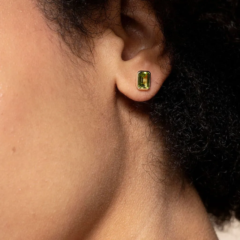 Art Deco Peridot Earrings | 9ct Gold