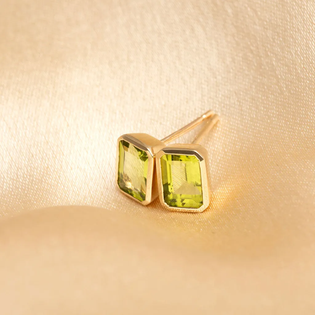 Art Deco Peridot Earrings | 9ct Gold