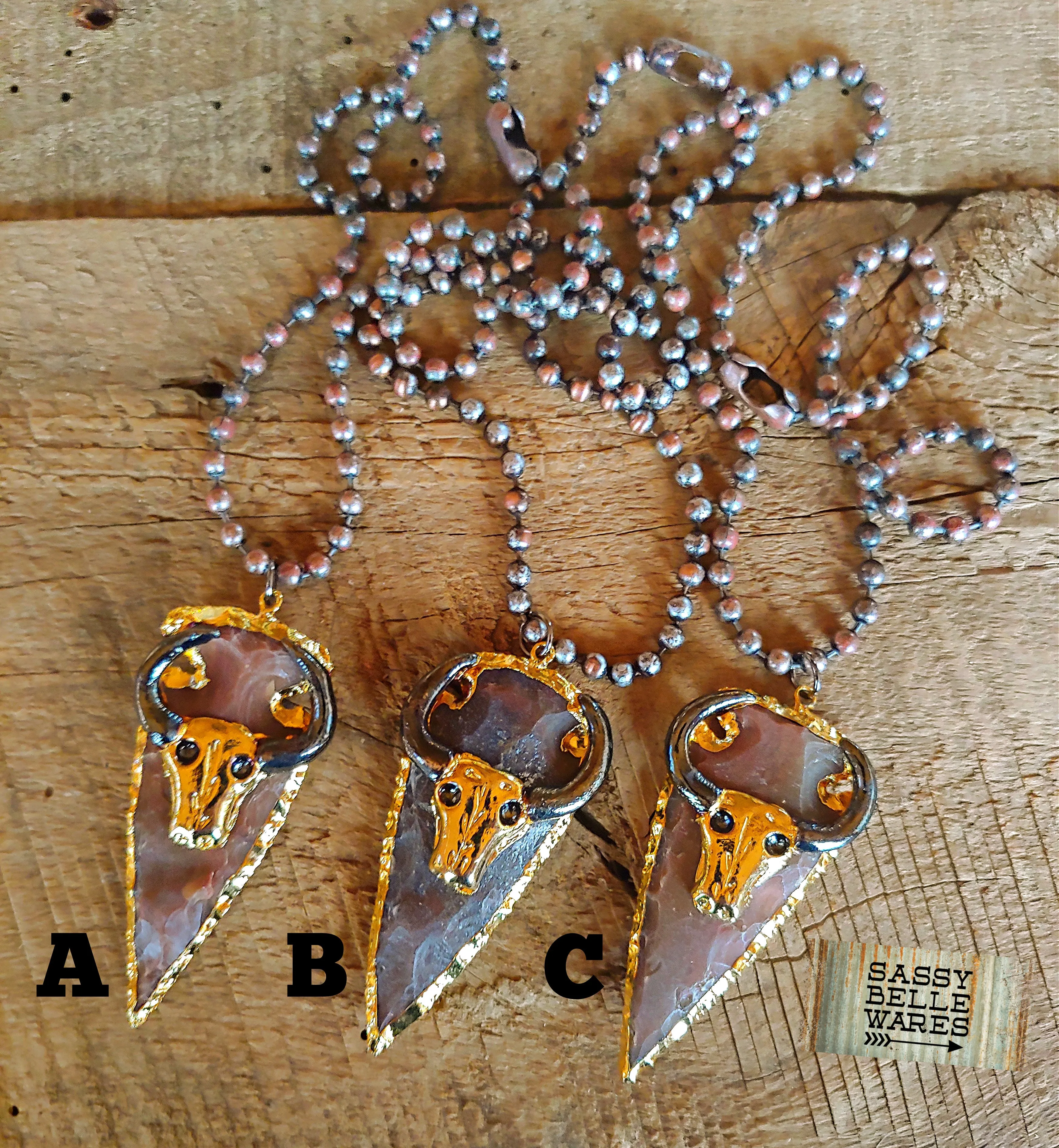 As Seen on Ashland Craft Arrowhead with Steer Skull Necklace
