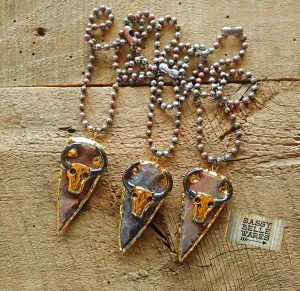 As Seen on Ashland Craft Arrowhead with Steer Skull Necklace