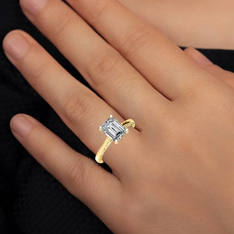 Astilbe - GIA Natural Emerald Diamond Engagement Ring
