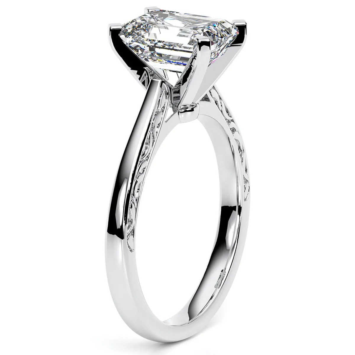Astilbe - GIA Natural Emerald Diamond Engagement Ring