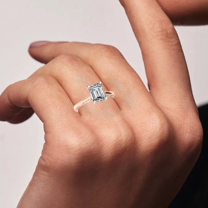 Astilbe - GIA Natural Emerald Diamond Engagement Ring