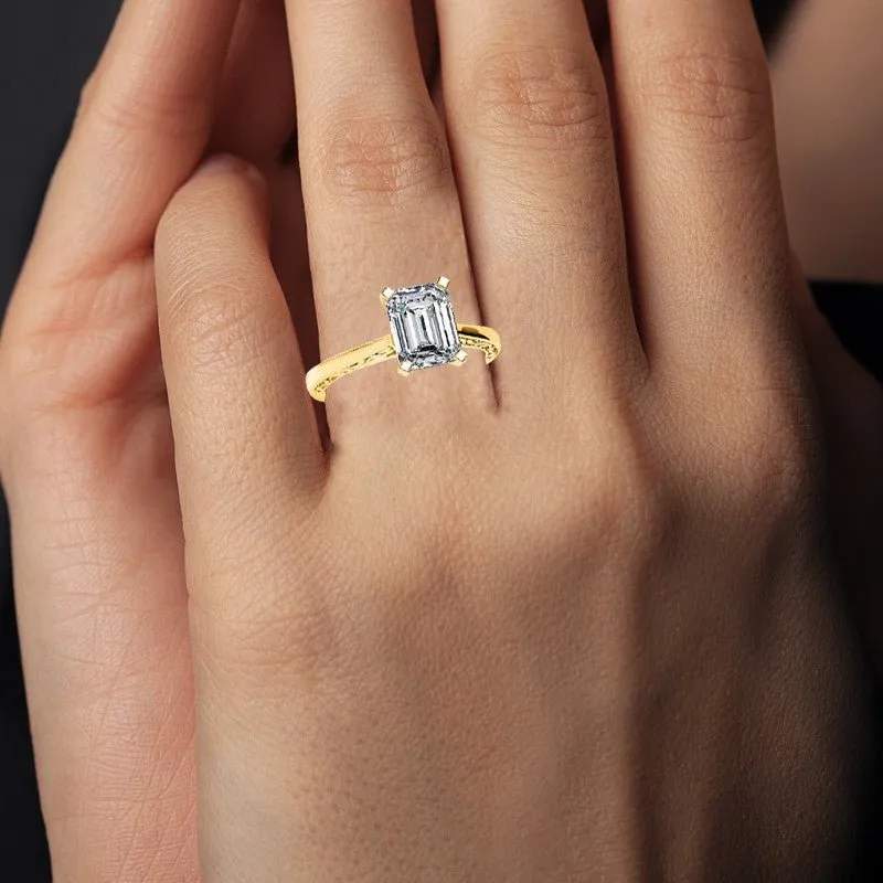 Astilbe - GIA Natural Emerald Diamond Engagement Ring