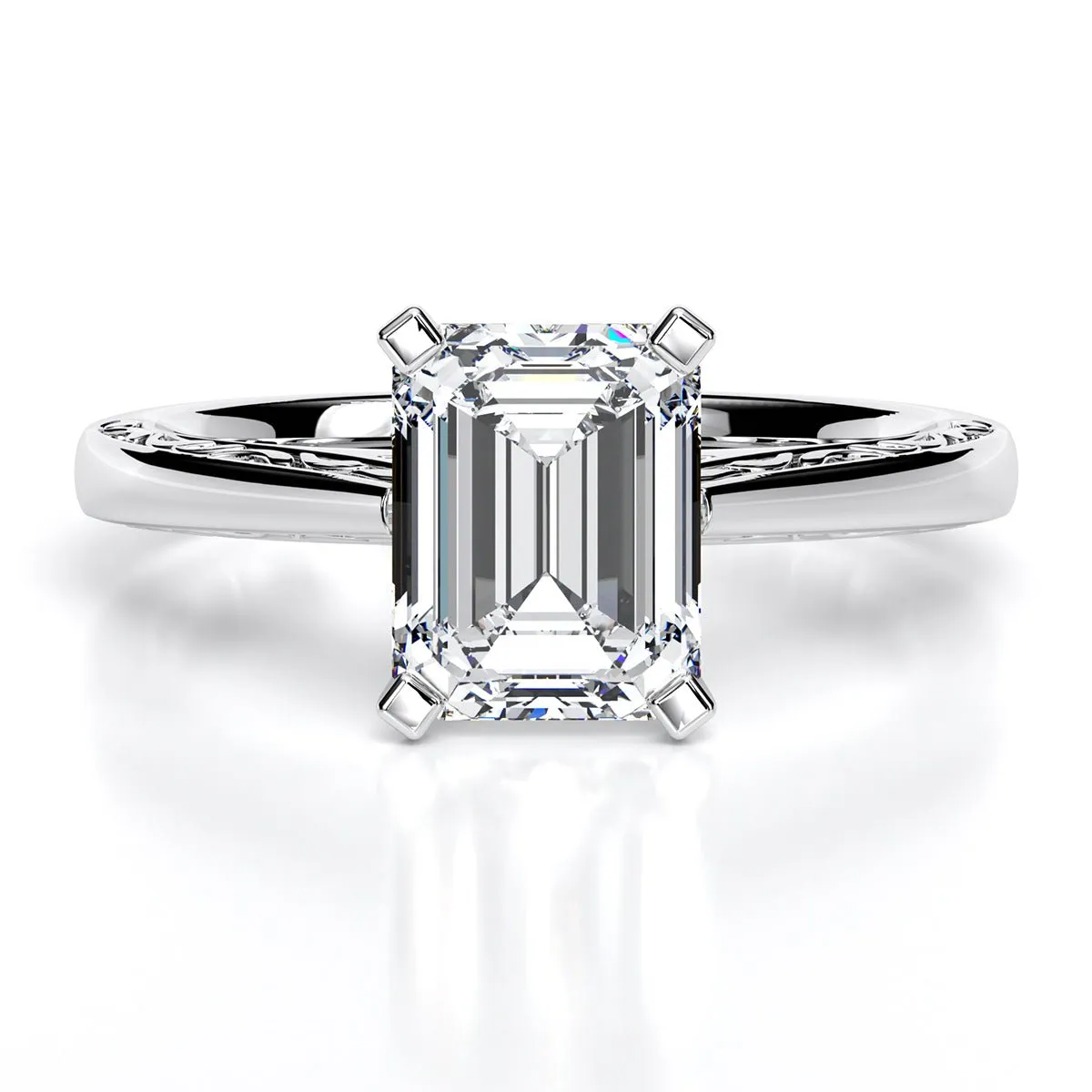 Astilbe - GIA Natural Emerald Diamond Engagement Ring