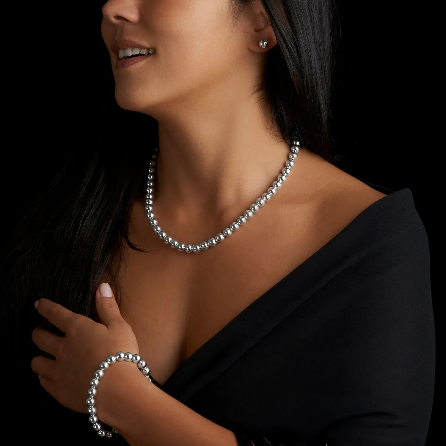 Astraea Silver Bead Earrings