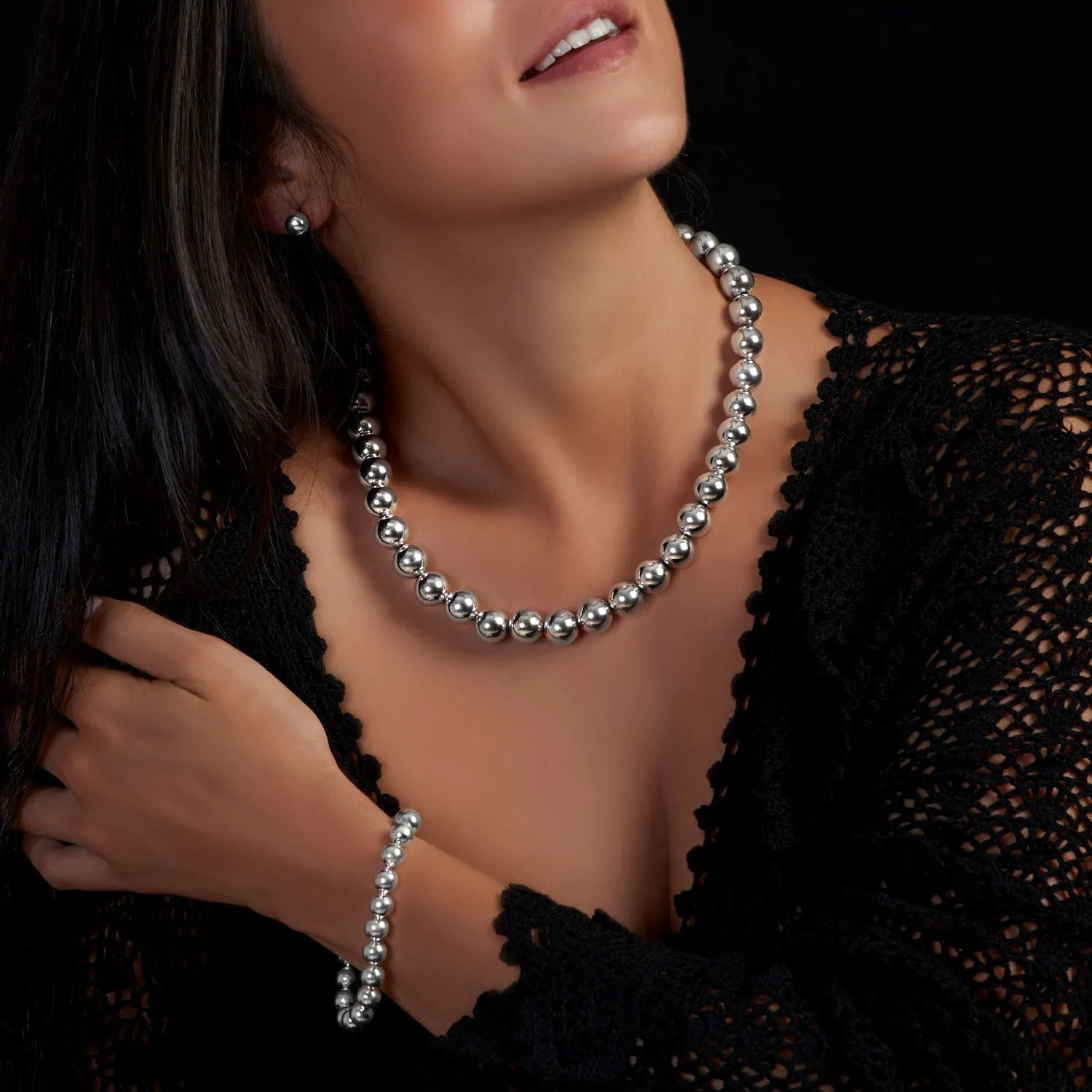 Astraea Silver Bead Earrings