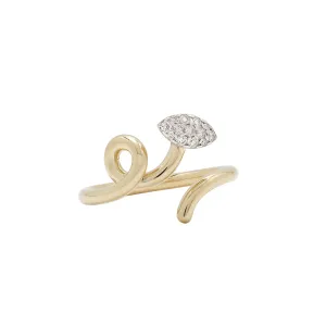 Baby Vine Ring with Diamond Pave Marquise